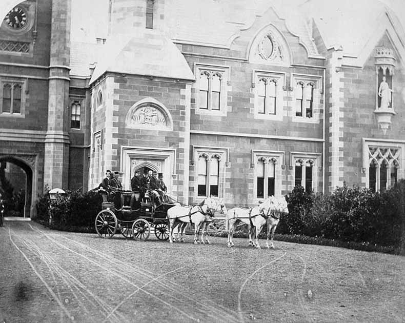 1868 Duke of Edinburg visit to Government House. Horse carriage TAHO
