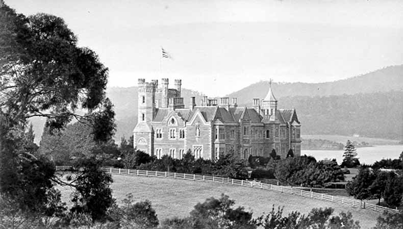 1872 Government House - view from the Domain TAHO