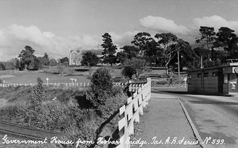 View of Government House from Hobart Bridge 1940 TAHO