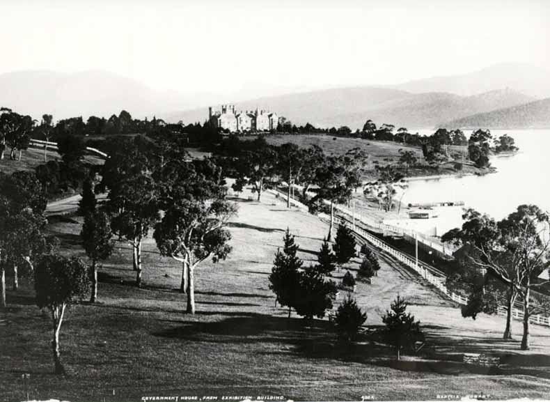 View towards Government House Hobart from the Exhibition buildings 1890 TAHO