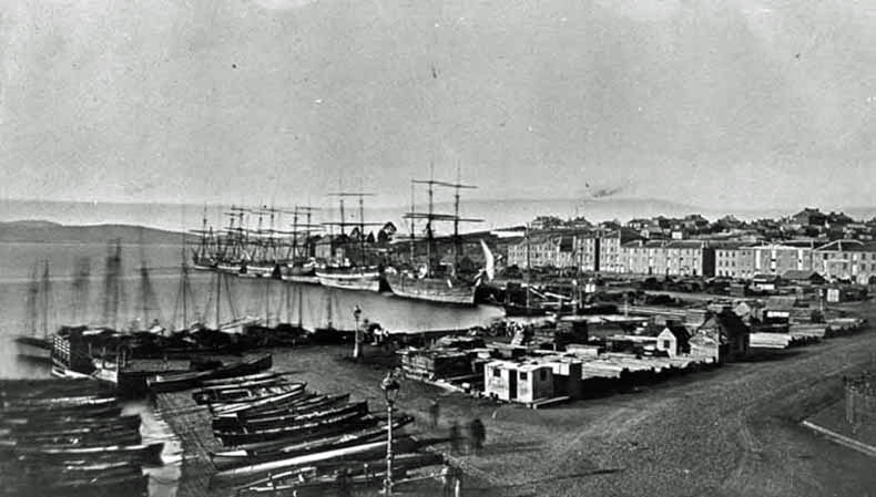 New Wharf. Photographer S Clifford 1869 TAHO