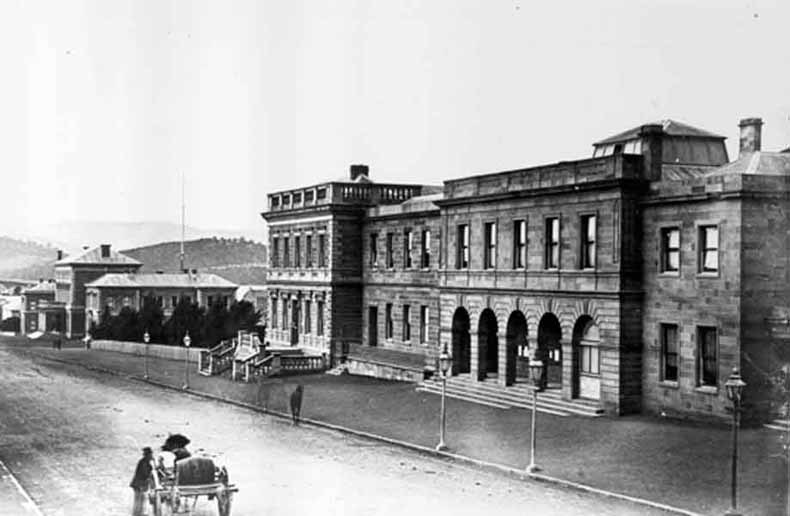 Public Offices. Photographer S Clifford 1869 TAHO