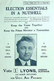 Pamphlet from 1934 Federal Election Campaign NAA