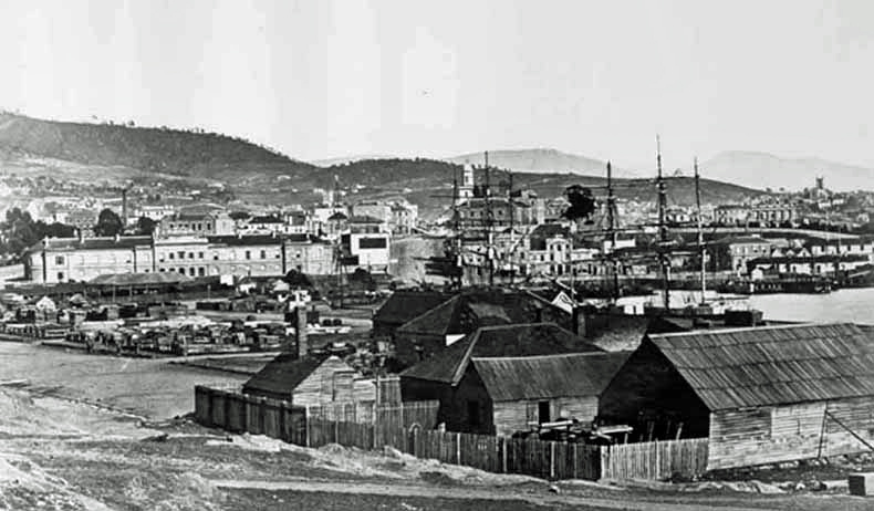 Hobart from new wharf. Photographer S Clifford 1869 TAHO