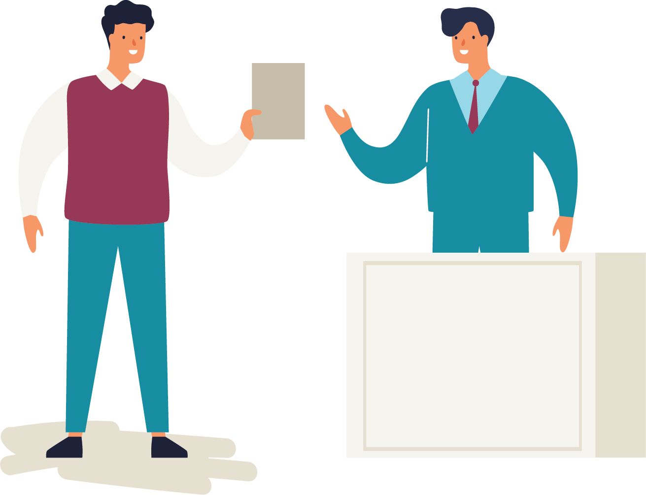 illustration of candidate submitting a nomination form in person